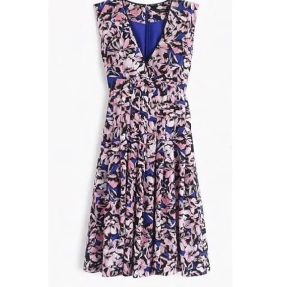 J. Crew Silk Hibiscus Print Dress NWT - Picture 6 of 7